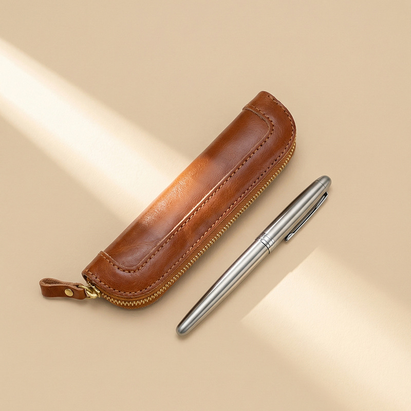 Tan Stationery & Office Supply - Estuche para bolígrafos de cuero curtido